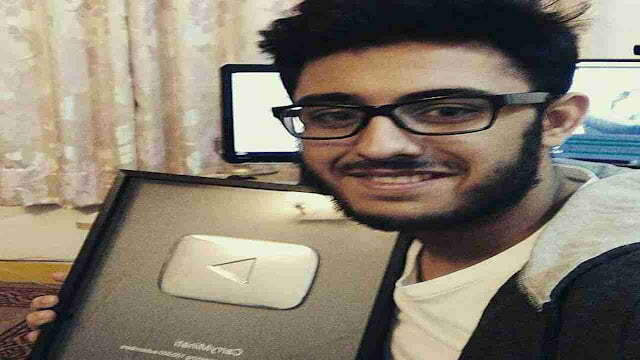 CarryMinati with play button